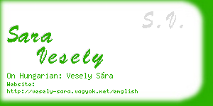 sara vesely business card